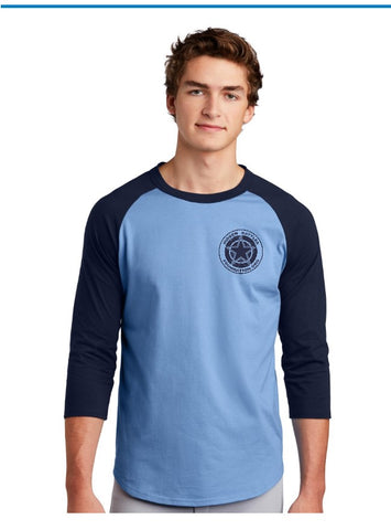 Baseball Shirt 3/4 Sleeve Caroline Blue and Navy